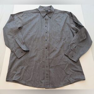 Jos A Bank Travelers Collection Gray Button Down Shirt XL Cotton